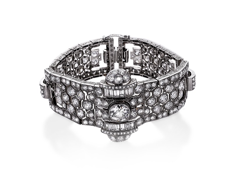 Bracelet-Watch<br>in platinum and diamonds